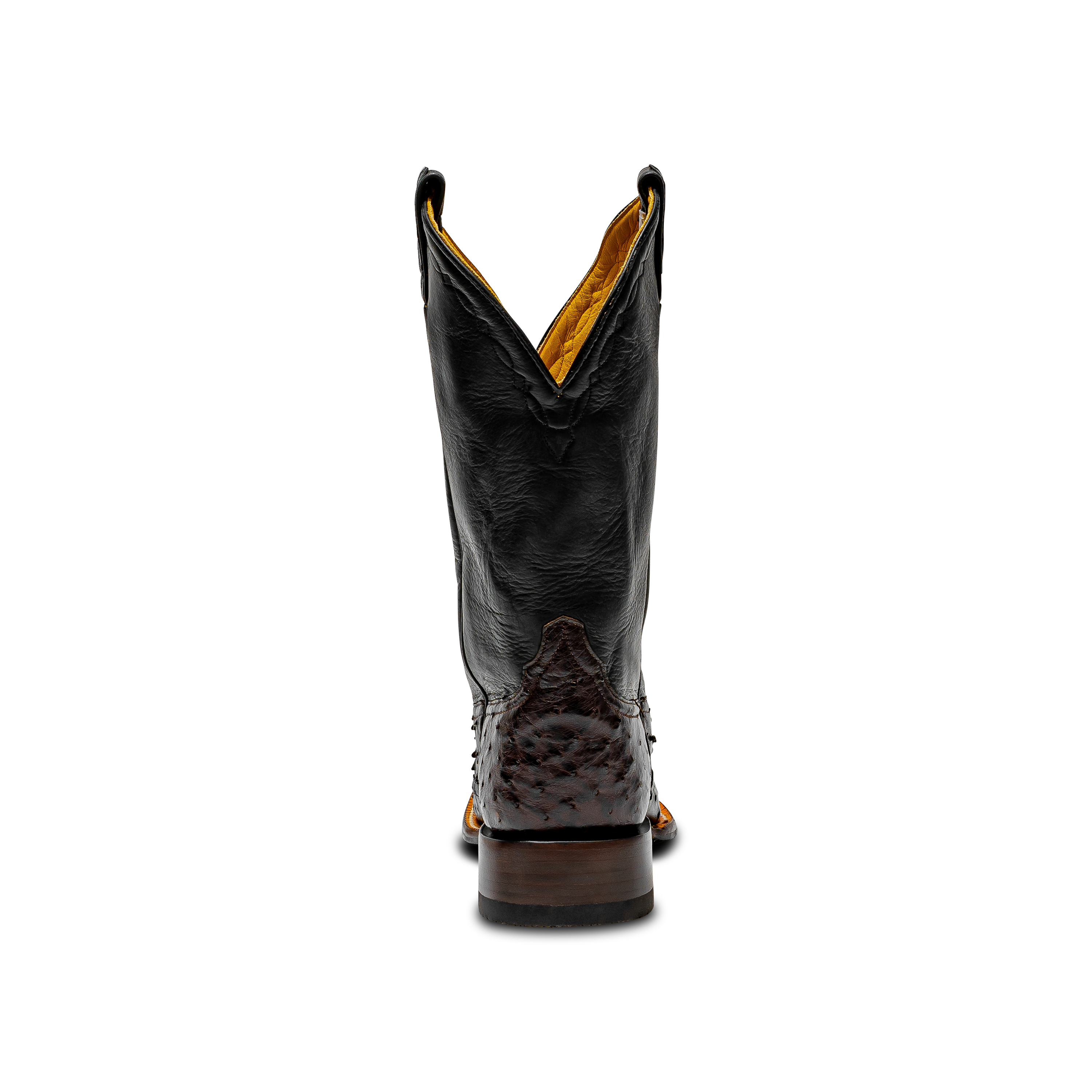 Rod Patrick RPM134 NICOTINE FULL QUILL OSTRICH with 3/4 BLACK FQ WINGTIP (AA)