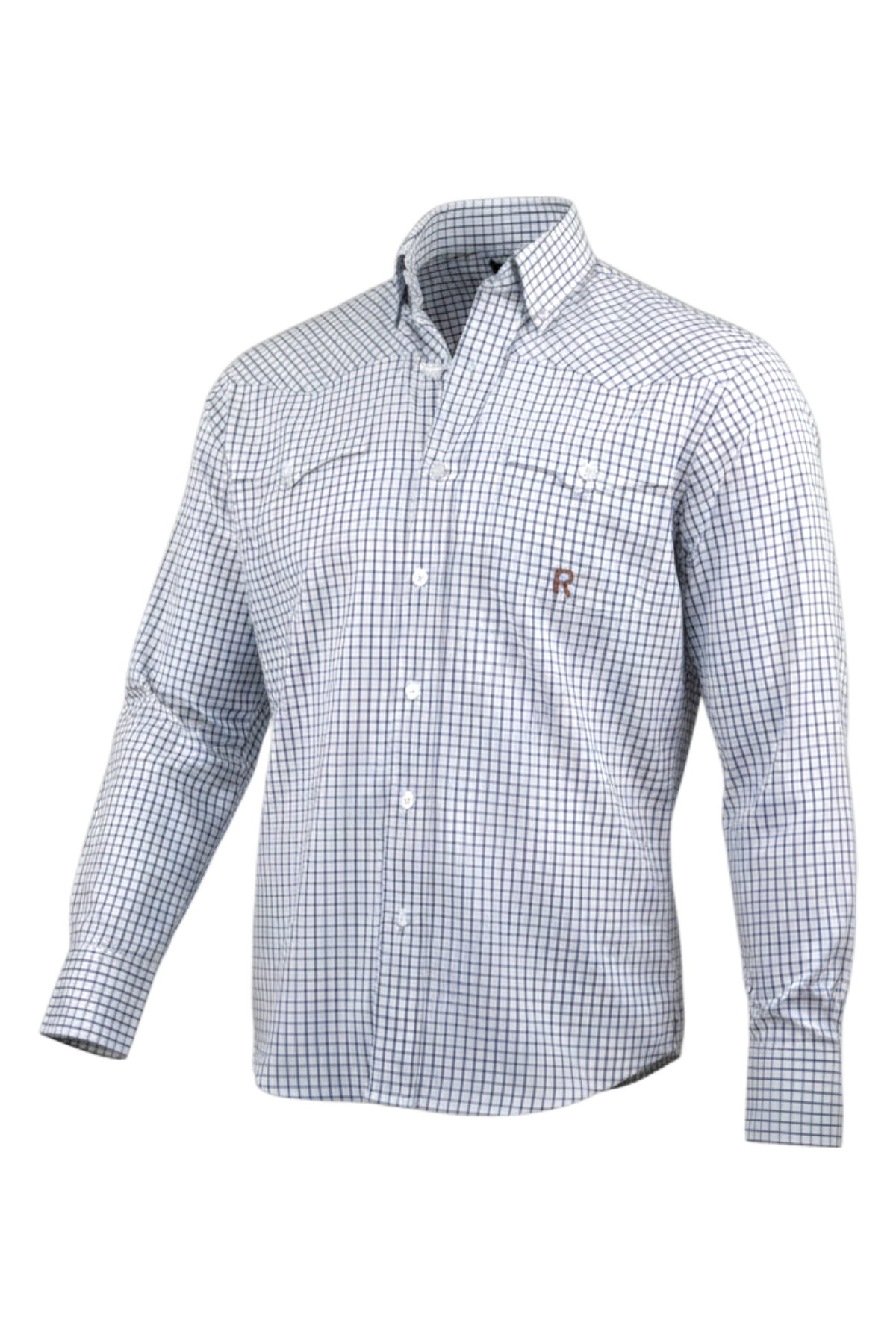 Rod Patrick Dress Shirt - Gigham Navy/wht