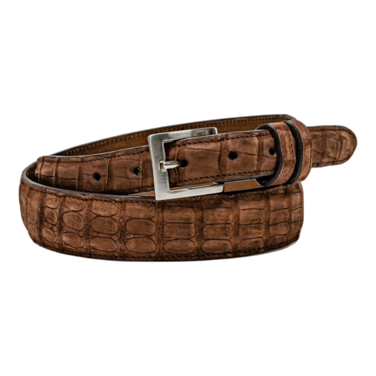 ベルト LCDC : 25SS / EYELET CRACK LEATHER BELT (BROWN) Belt 1.25 Taper - Brown Sueded Caiman