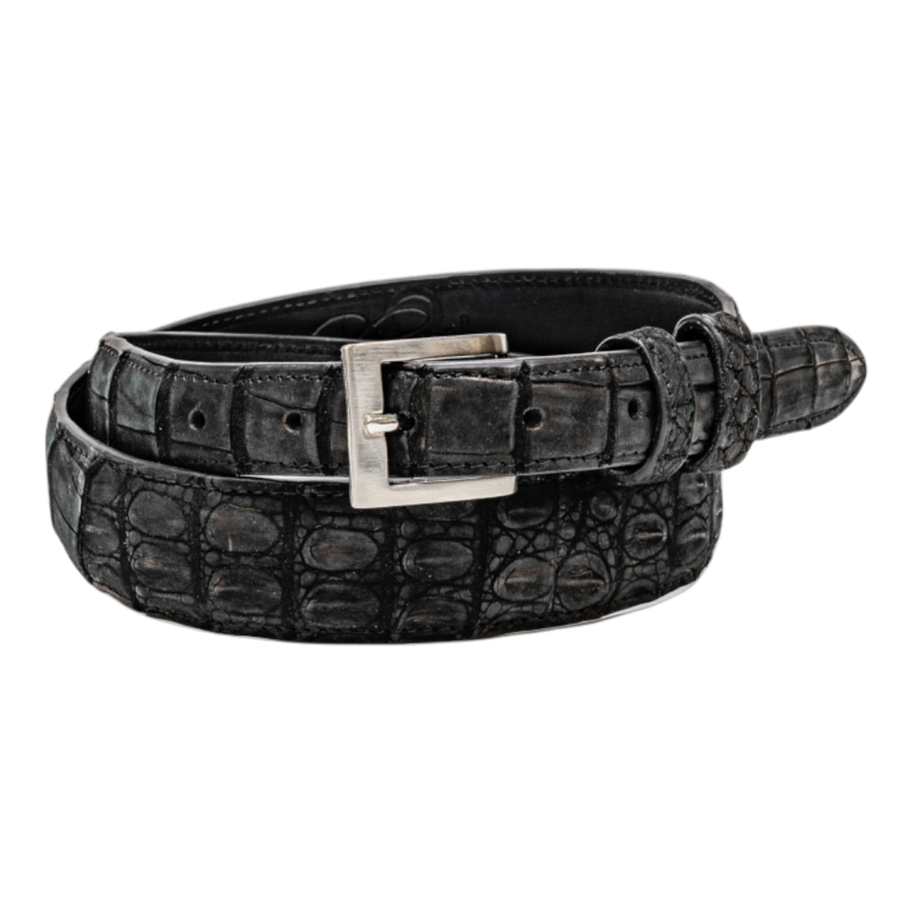 Belt 1.25 Taper - Black Sueded Caiman